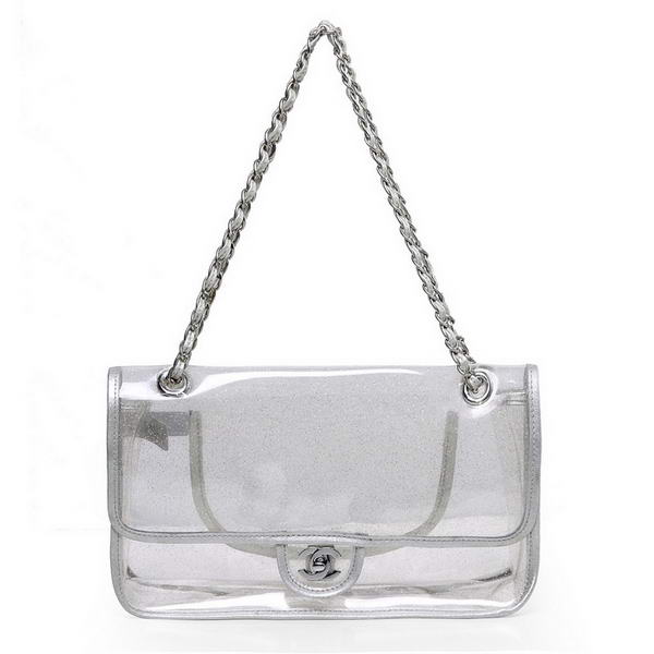 7A Replica Chanel Pellucidly PVC Flap Bags A1117 Silver Hardware